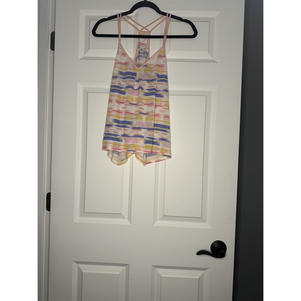 American Eagle Colorful Abstract Print Criss Cross Back Detail Tank Top XS